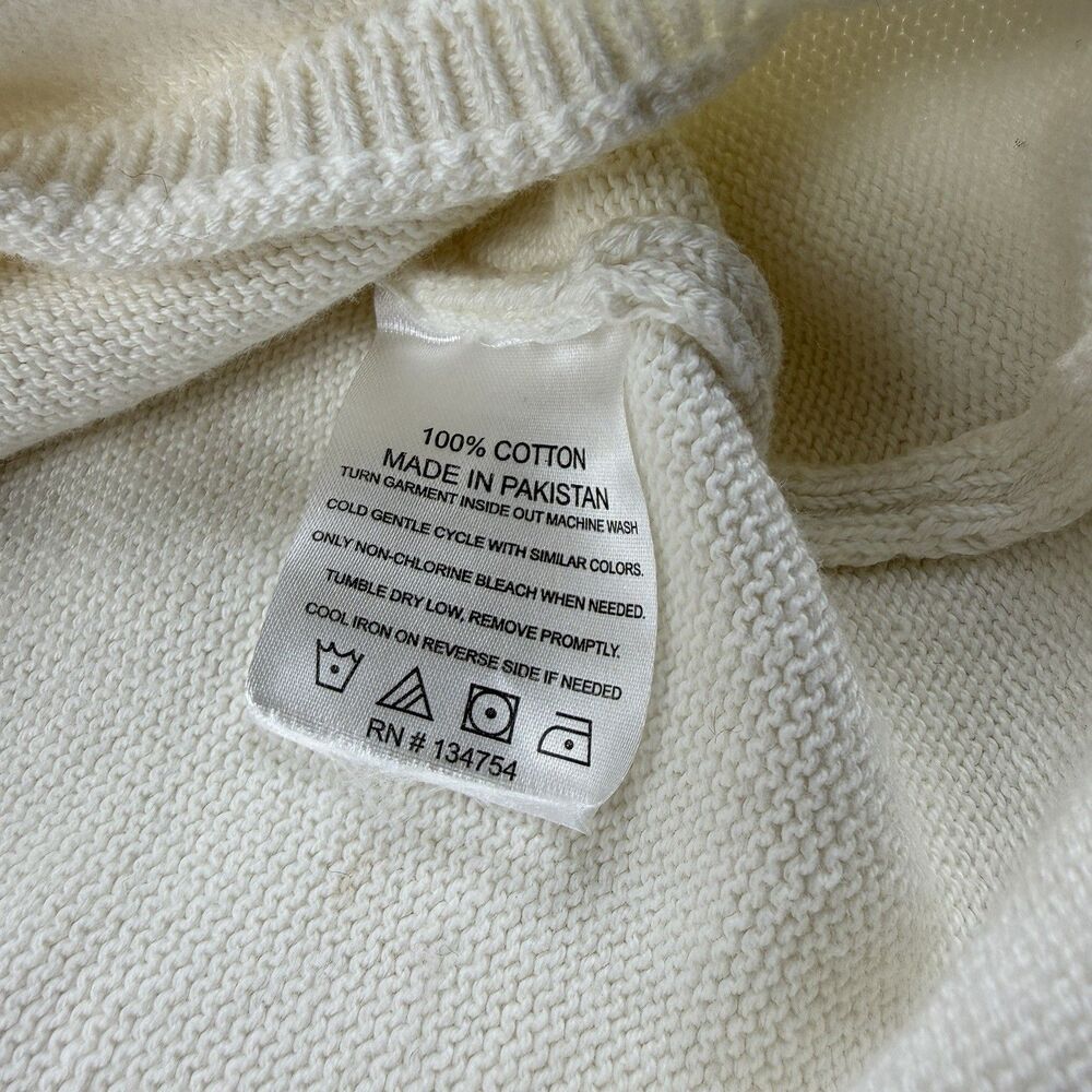 Charlie's T-Shirts Vail Women's Sweater M Cream Cotton Knit Crew Neck Après-Ski - Picture 11 of 12